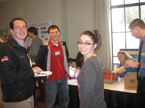 Ioana Cosma (Center), President of OSU's ITE Chapter, and other students at the 8th Annual Region X Student Conference