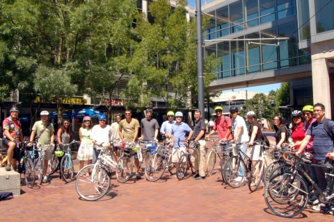 Workshop participants prepare for their bicycle field trip through Portland