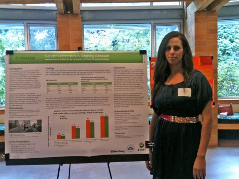 Yasmina Green with her Bridges to Baccalaureate research poster